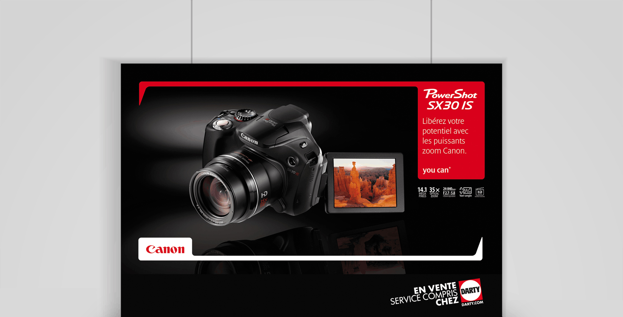 Canon : création de poster PLV chez Darty