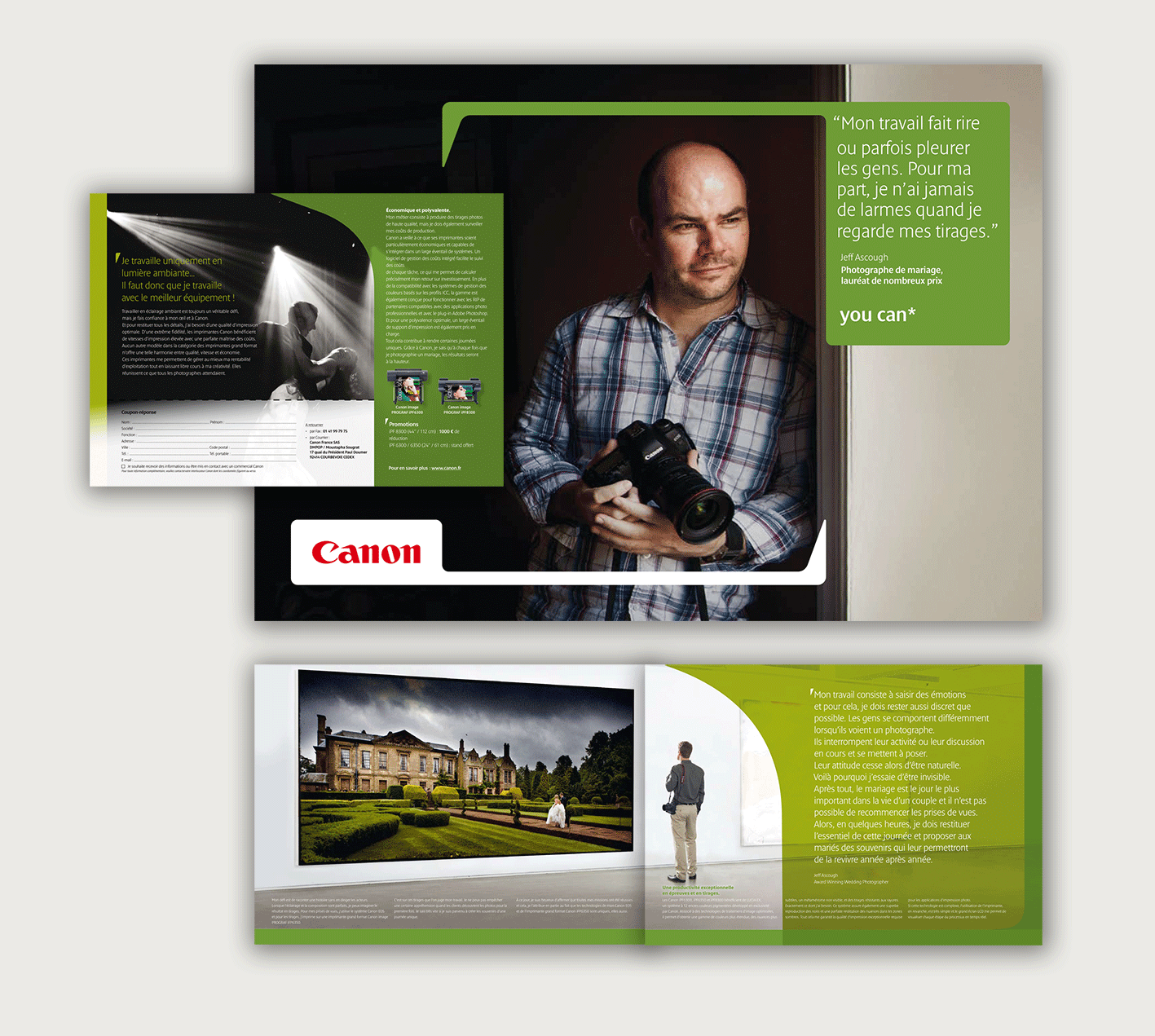 Canon : création de plaquette commerciale 4 pages