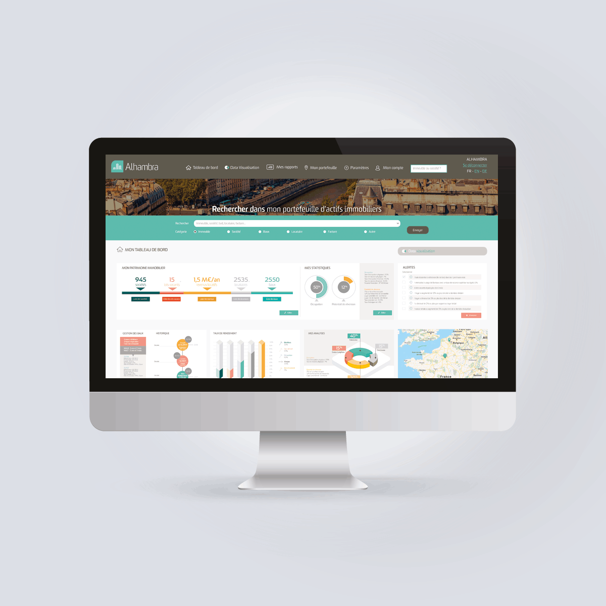 Alhambra : webdesign de dashboard et datavisualisation