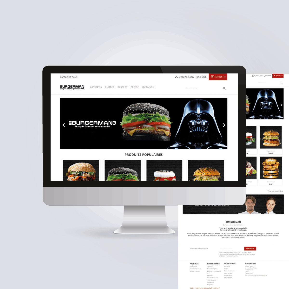 Burgerman : création de site marchand pour restaurant